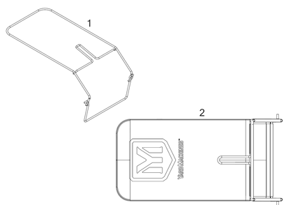 Grassbag Diagram and Parts List for 12AVU2V3752 2022 Yard Machines Lawn Mower